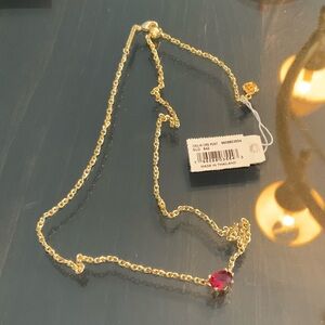 Kendra Scott Cailin Gold Pendant Necklace in Burgandy Crystal